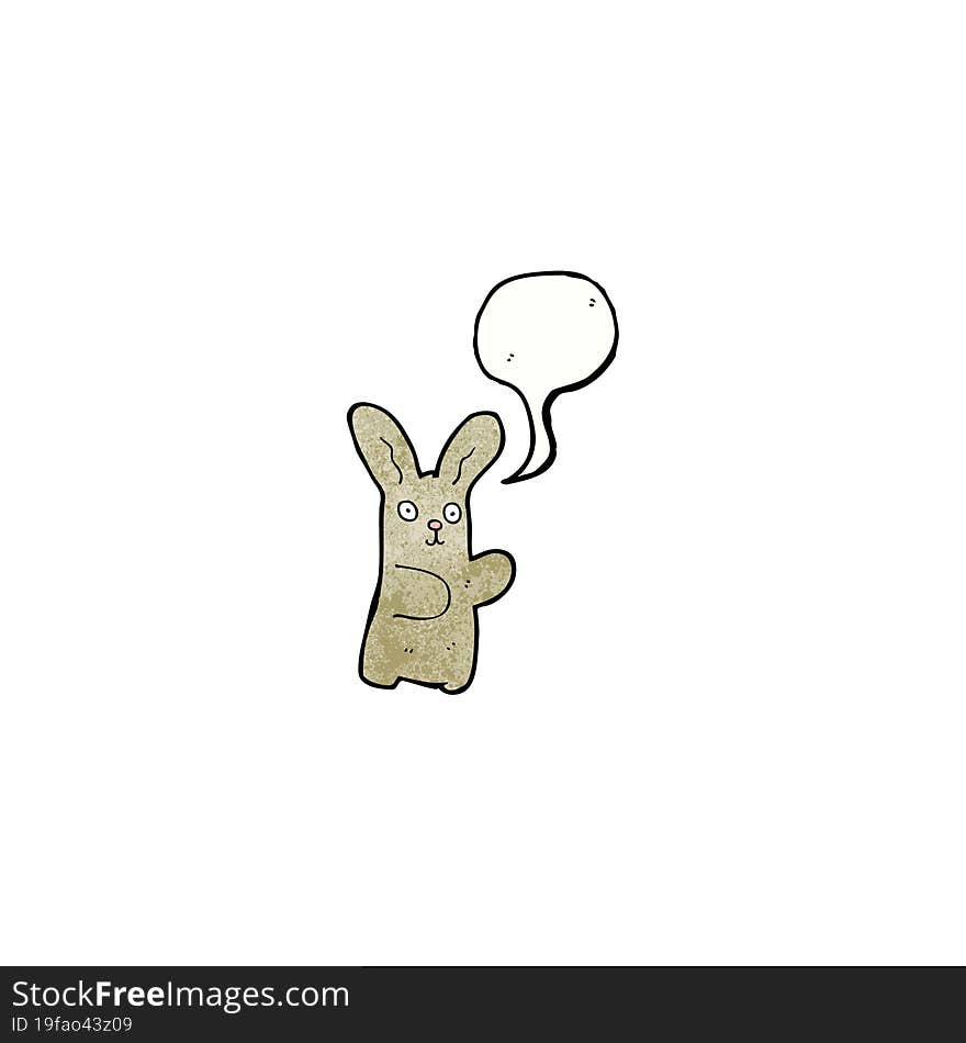 cartoon rabbit with speech bubble