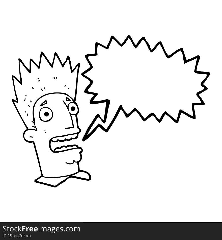 Speech Bubble Cartoon Shocked Man