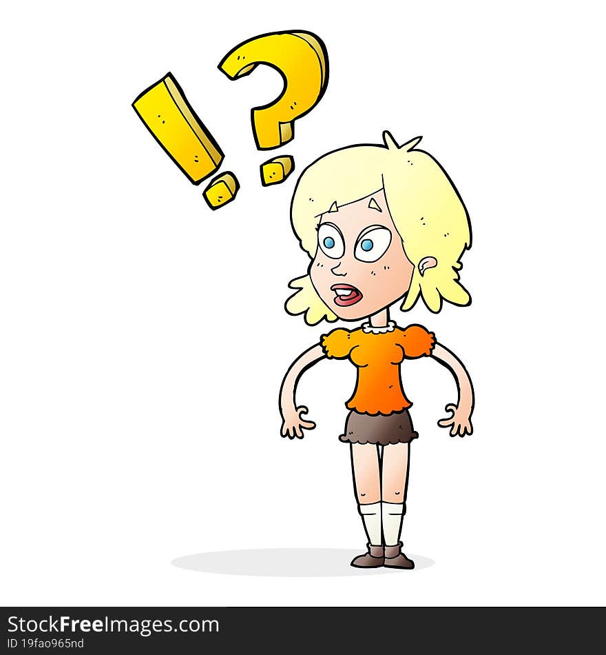 Cartoon Shocked Woman