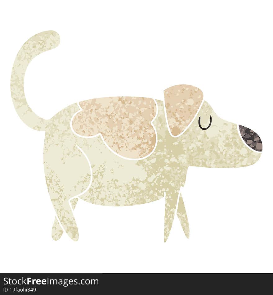 quirky retro illustration style cartoon dog