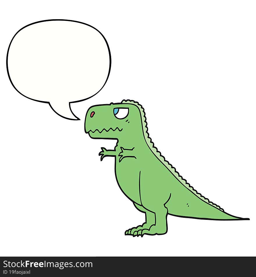 cartoon dinosaur and speech bubble