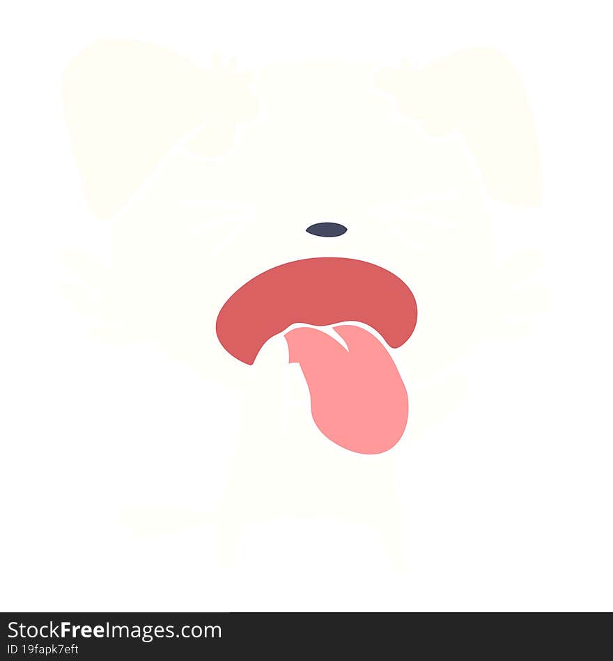 flat color style cartoon disgusted dog