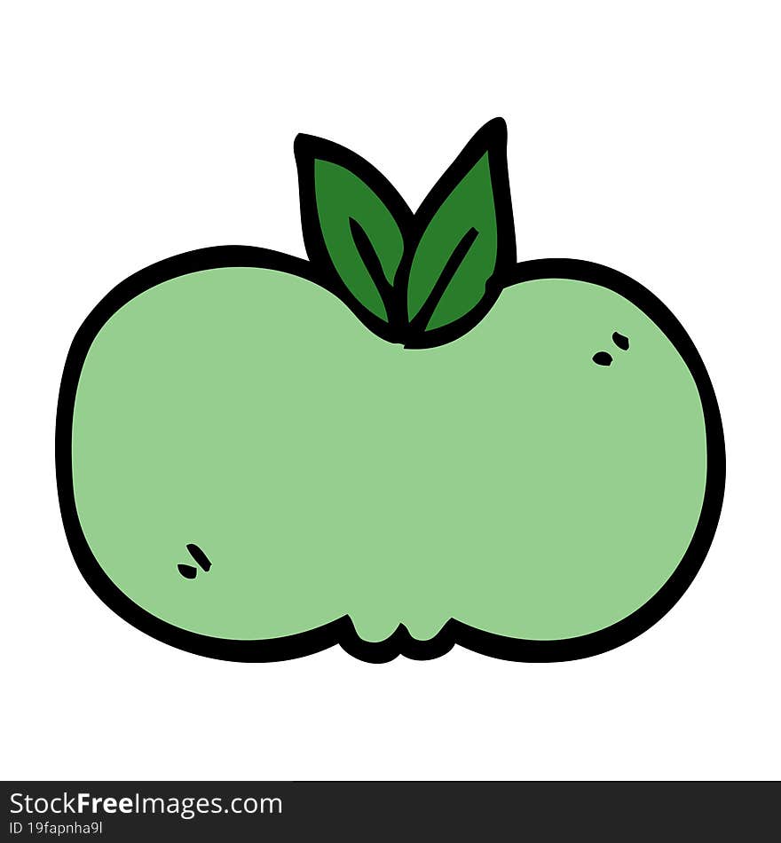 Cartoon Doodle Apple