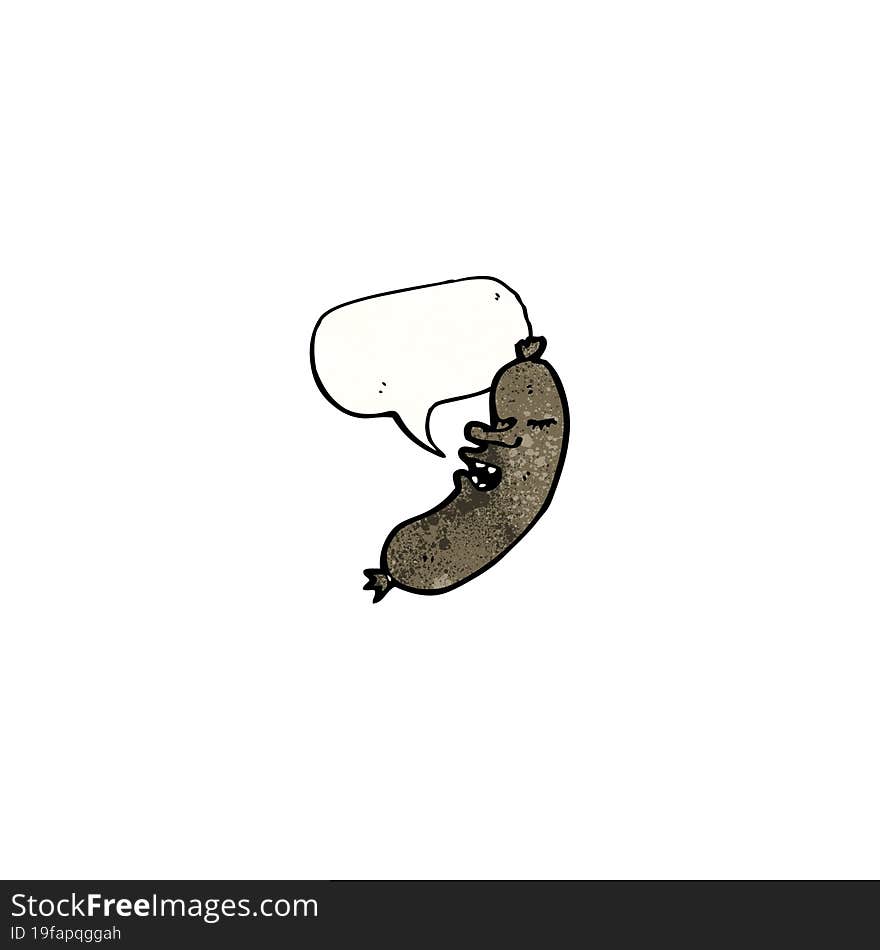 sausage with speech bubble cartoon