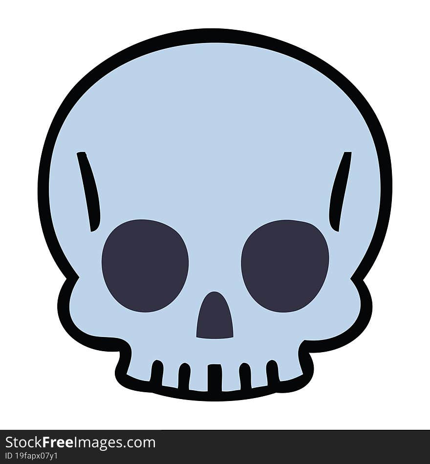 hand drawn quirky cartoon skull. hand drawn quirky cartoon skull