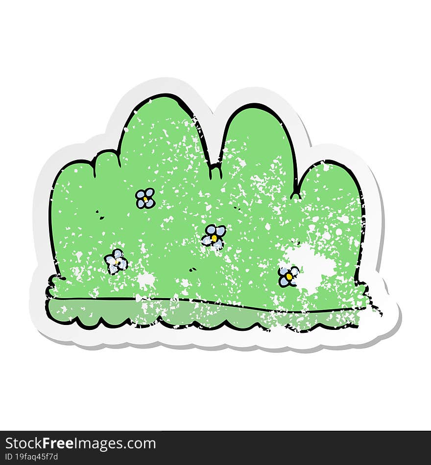 Distressed Sticker Of A Cartoon Hedge