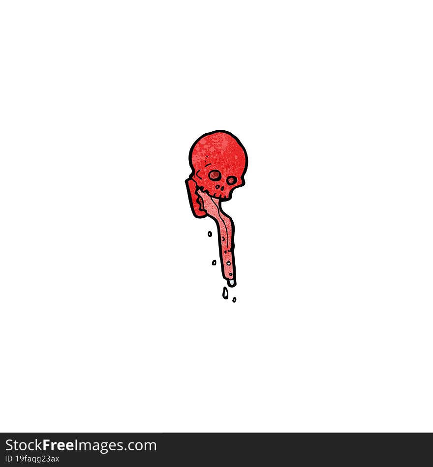 cartoon gross skull sticking out tongue