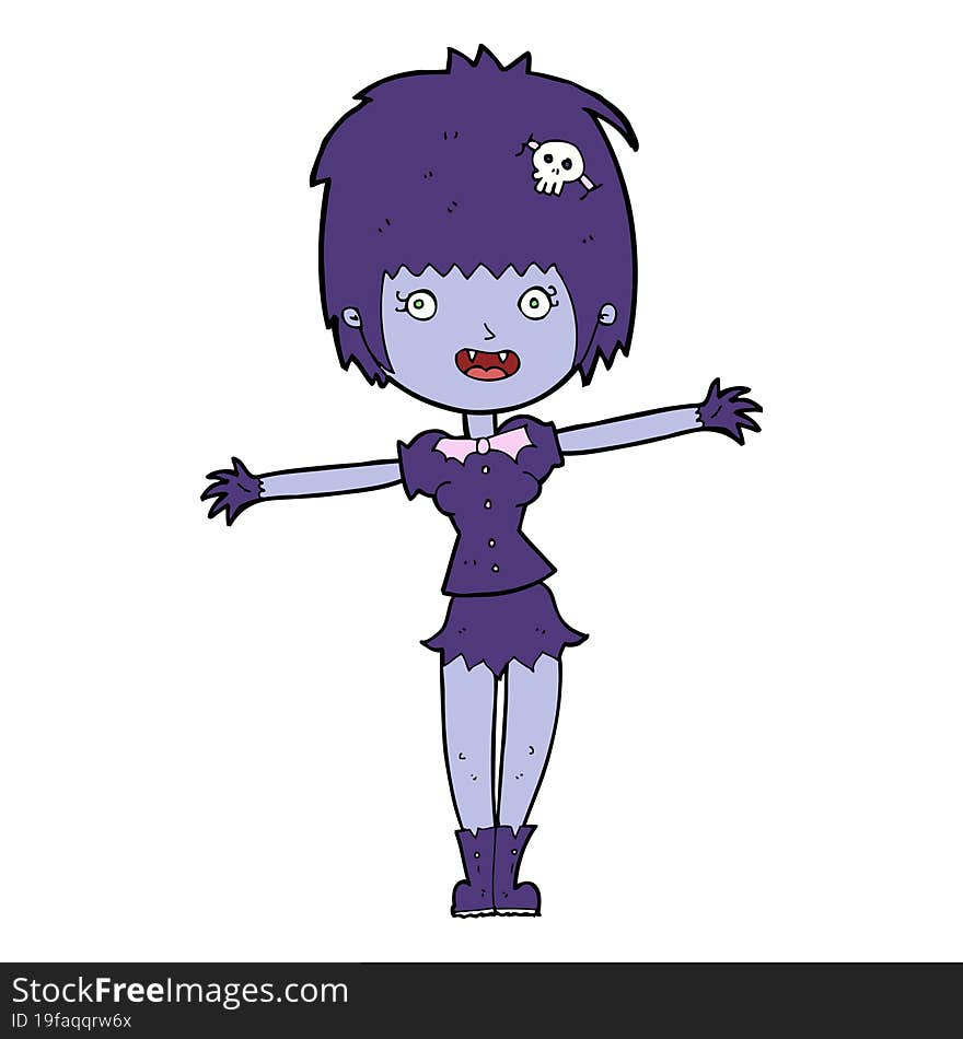 cartoon happy vampire girl