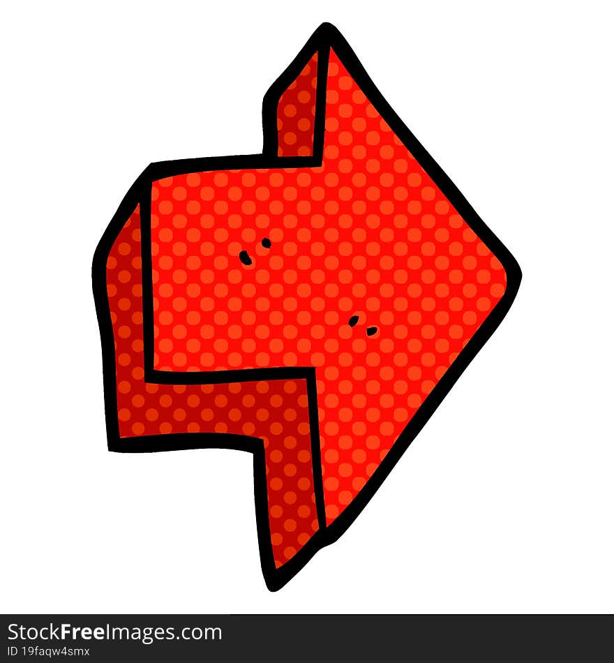 cartoon doodle red arrow