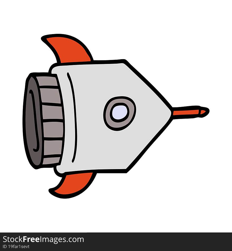 cartoon doodle spaceship