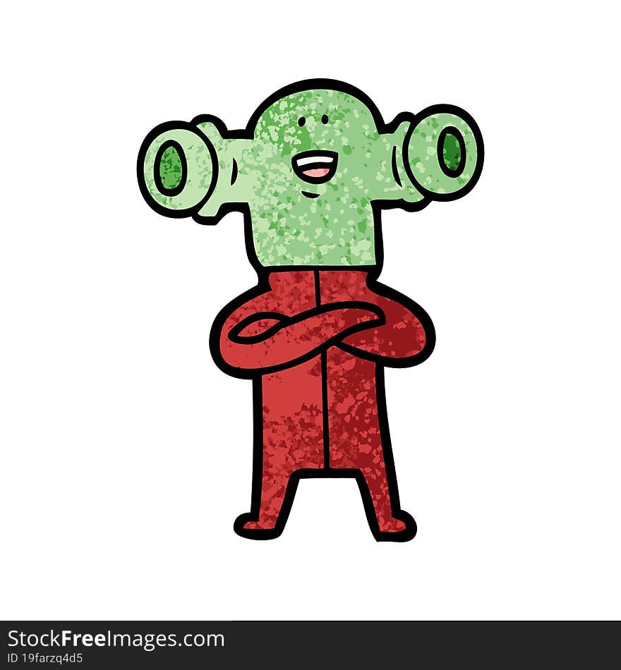 friendly cartoon alien. friendly cartoon alien