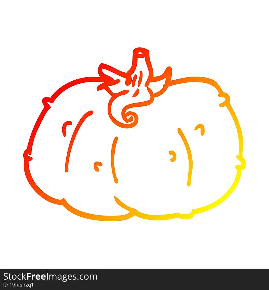 warm gradient line drawing cartoon winter squash