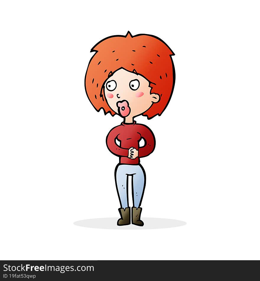 cartoon surprised woman