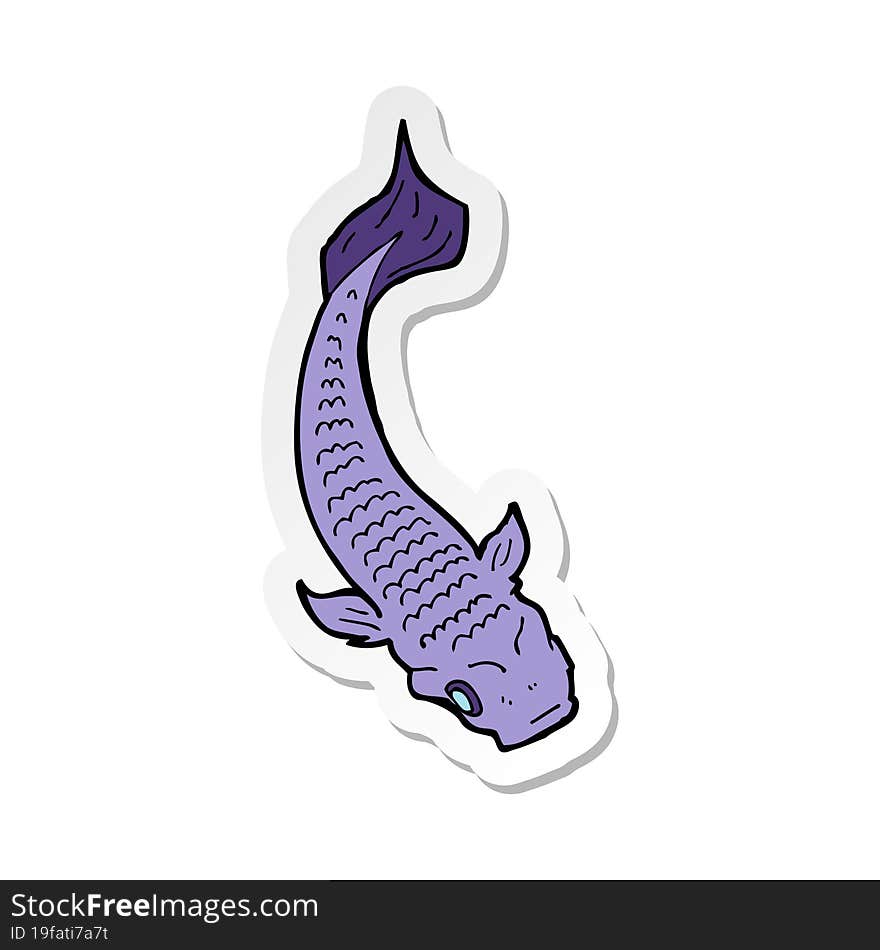 Sticker Of A Cartoon Fish