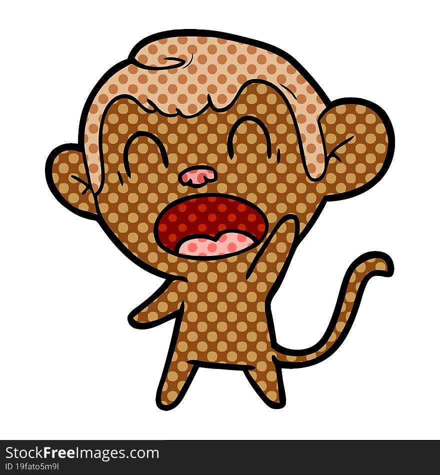 shouting cartoon monkey. shouting cartoon monkey