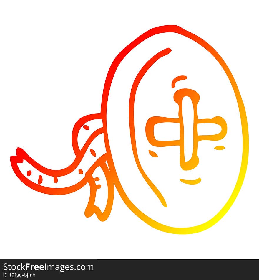 warm gradient line drawing cartoon old button