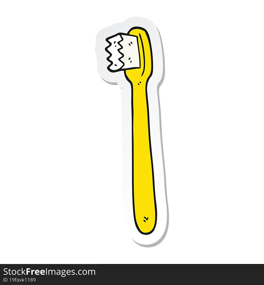 sticker of a cartoon toothbrush