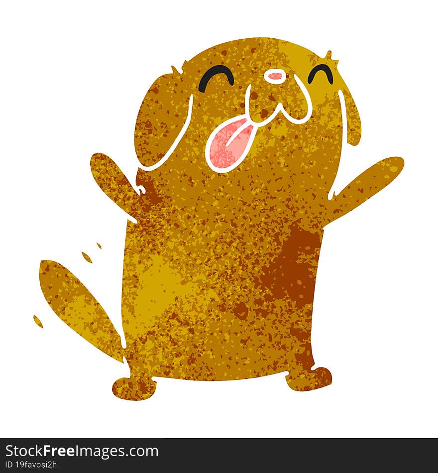 retro cartoon illustration kawaii of a cute dog. retro cartoon illustration kawaii of a cute dog