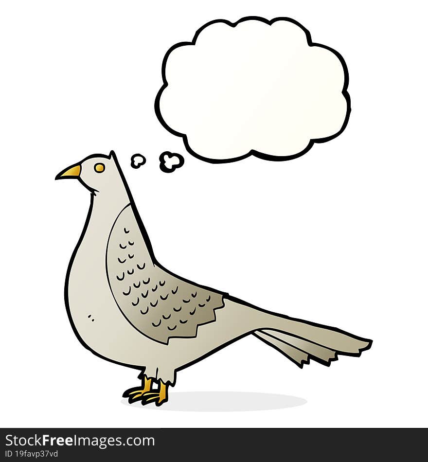 cartoon bird with thought bubble