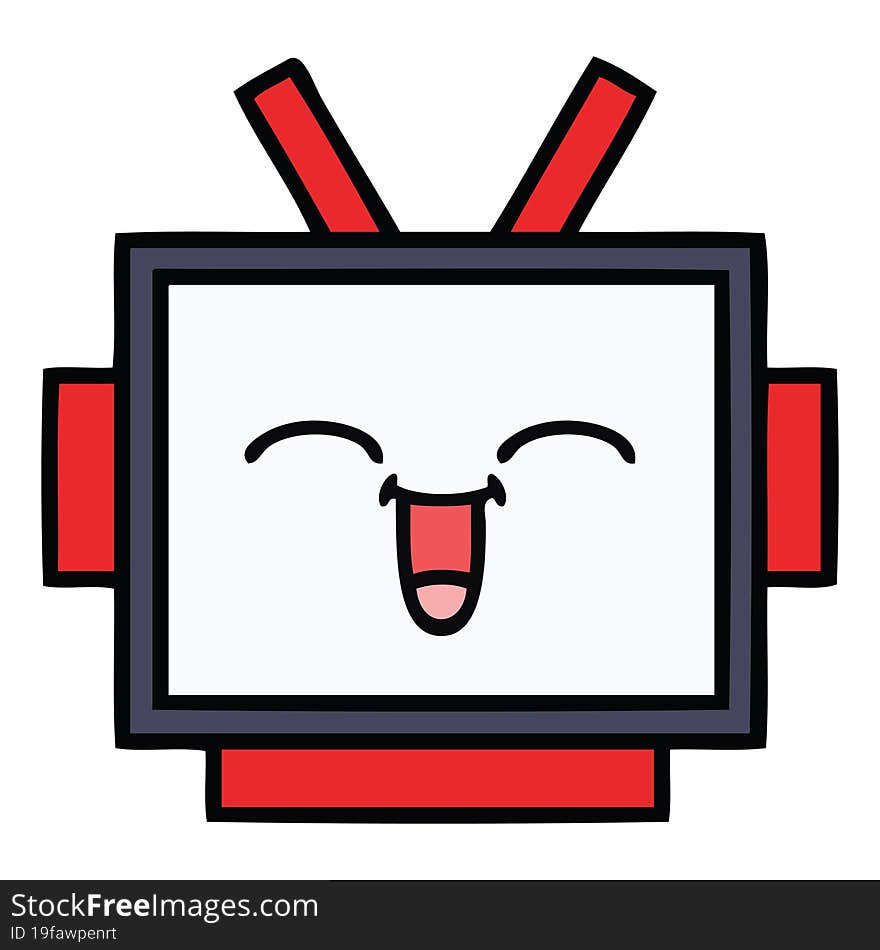 cute cartoon robot head