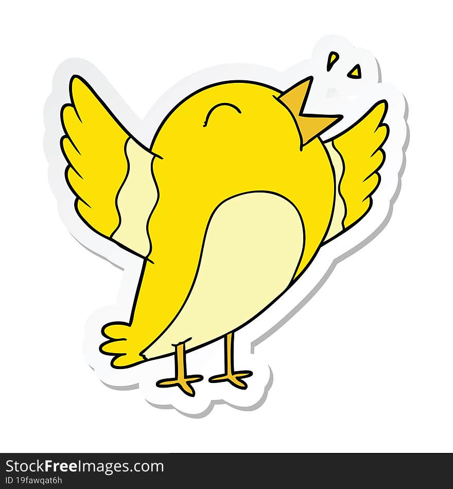 Sticker Of A Cartoon Bird