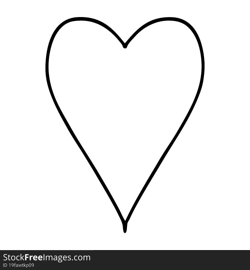 black line tattoo of a heart