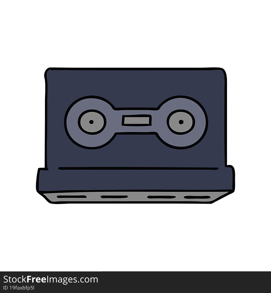 cartoon doodle of a retro cassette tape