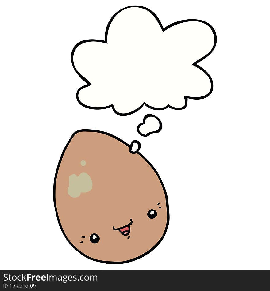 cartoon egg with thought bubble. cartoon egg with thought bubble