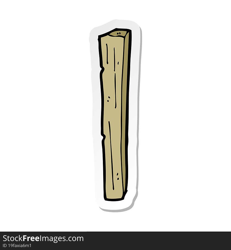 sticker of a cartoon wooden post