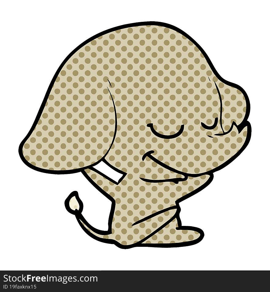 cartoon smiling elephant. cartoon smiling elephant