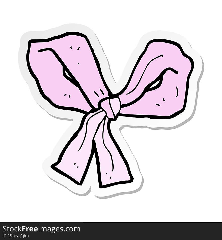 Sticker Of A Cartoon Pink Bow