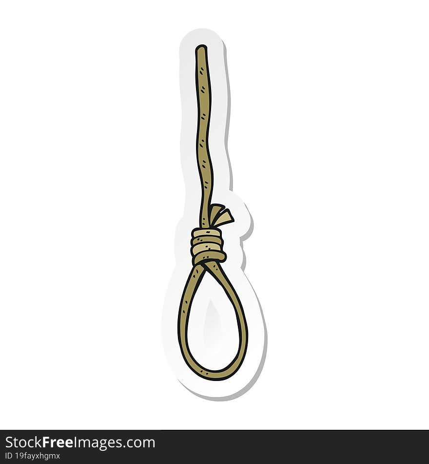 sticker of a cartoon hangmans noose