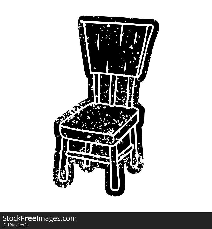 grunge icon drawing of a  wooden chair