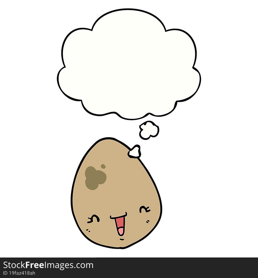 Cartoon Egg And Thought Bubble