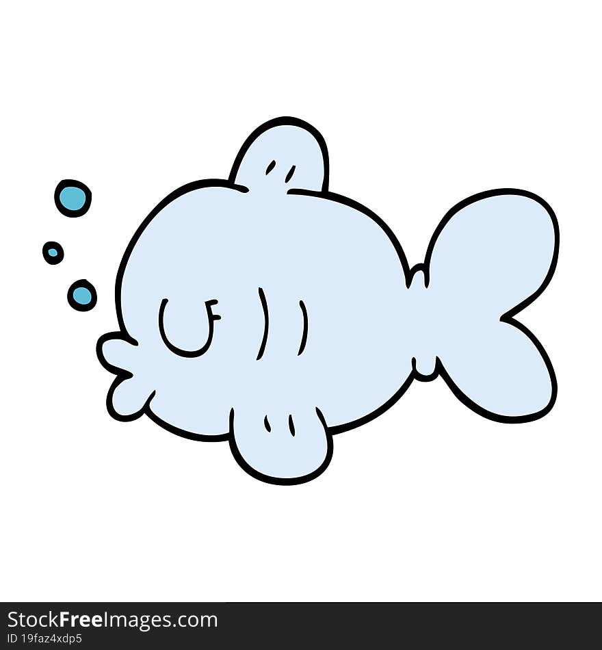 Cartoon Doodle Fish Swimming