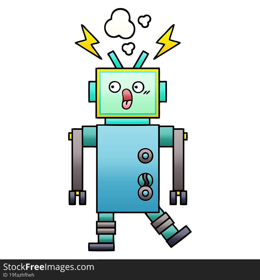 Gradient Shaded Cartoon Robot