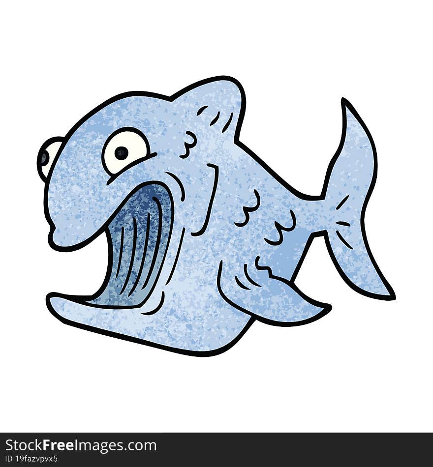 funny cartoon doodle fish