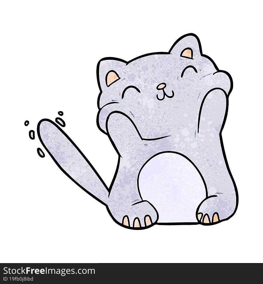 very happy cute cartoon cat. very happy cute cartoon cat