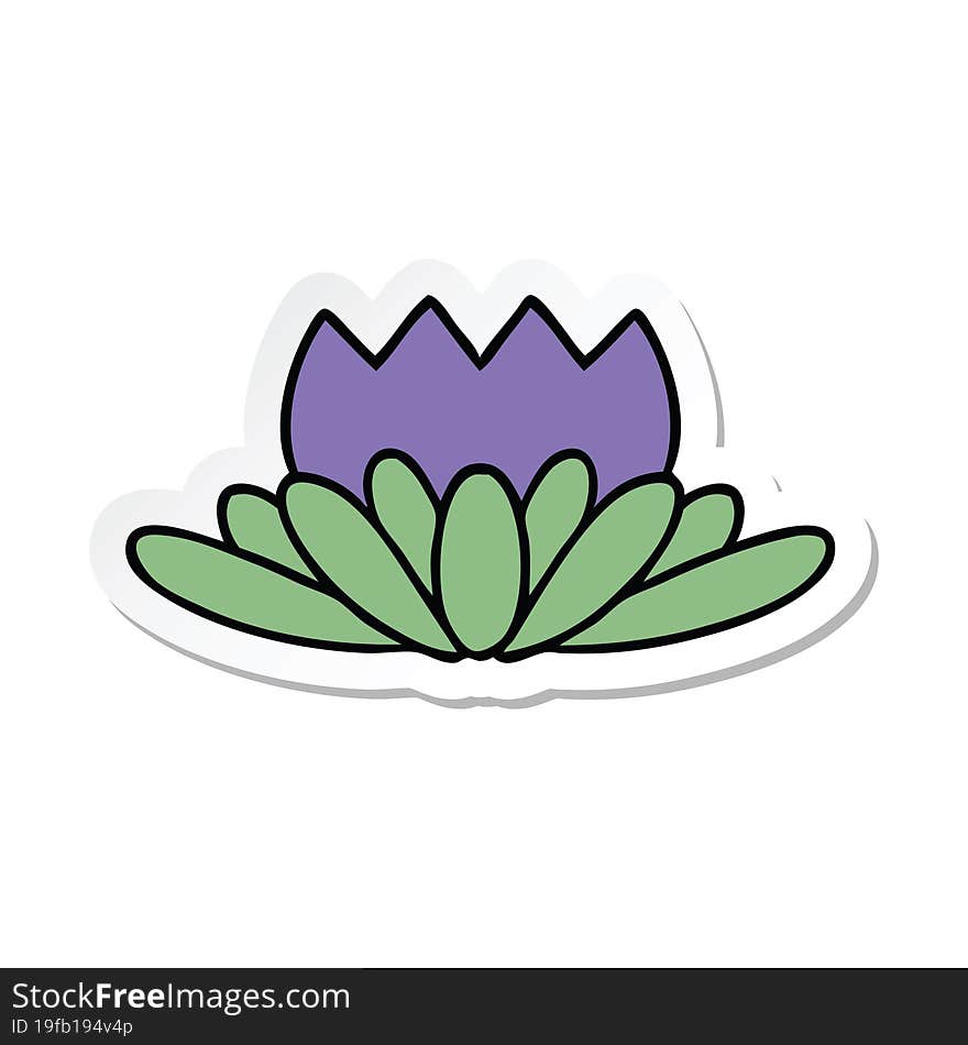 Sticker Of A Cute Cartoon Flower