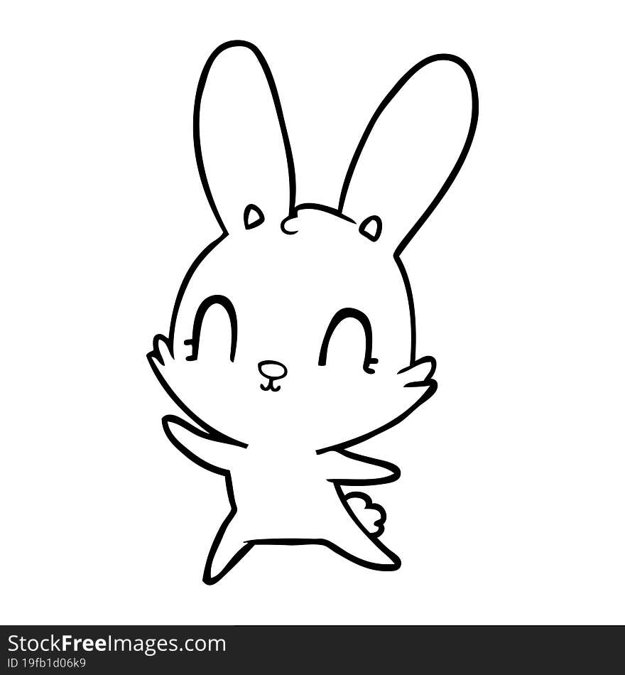 cute cartoon rabbit dancing. cute cartoon rabbit dancing