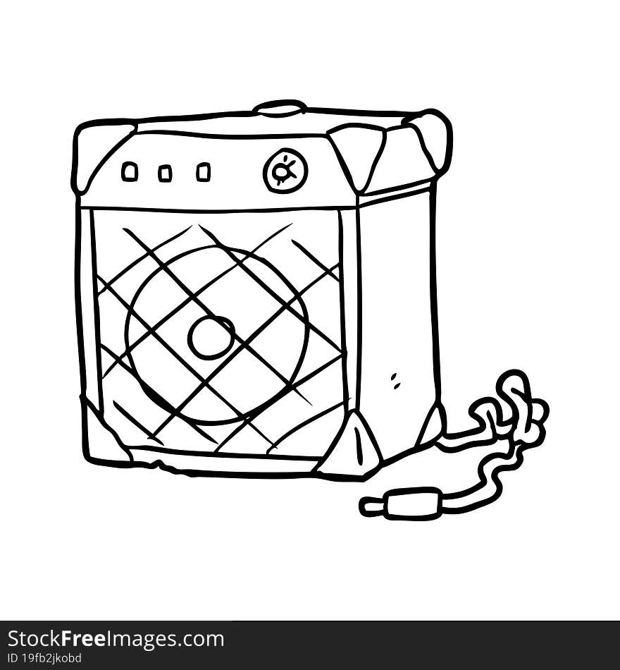 line drawing of a electric guitar amp. line drawing of a electric guitar amp