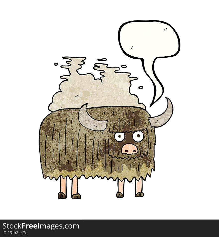 Speech Bubble Textured Cartoon Smelly Cow