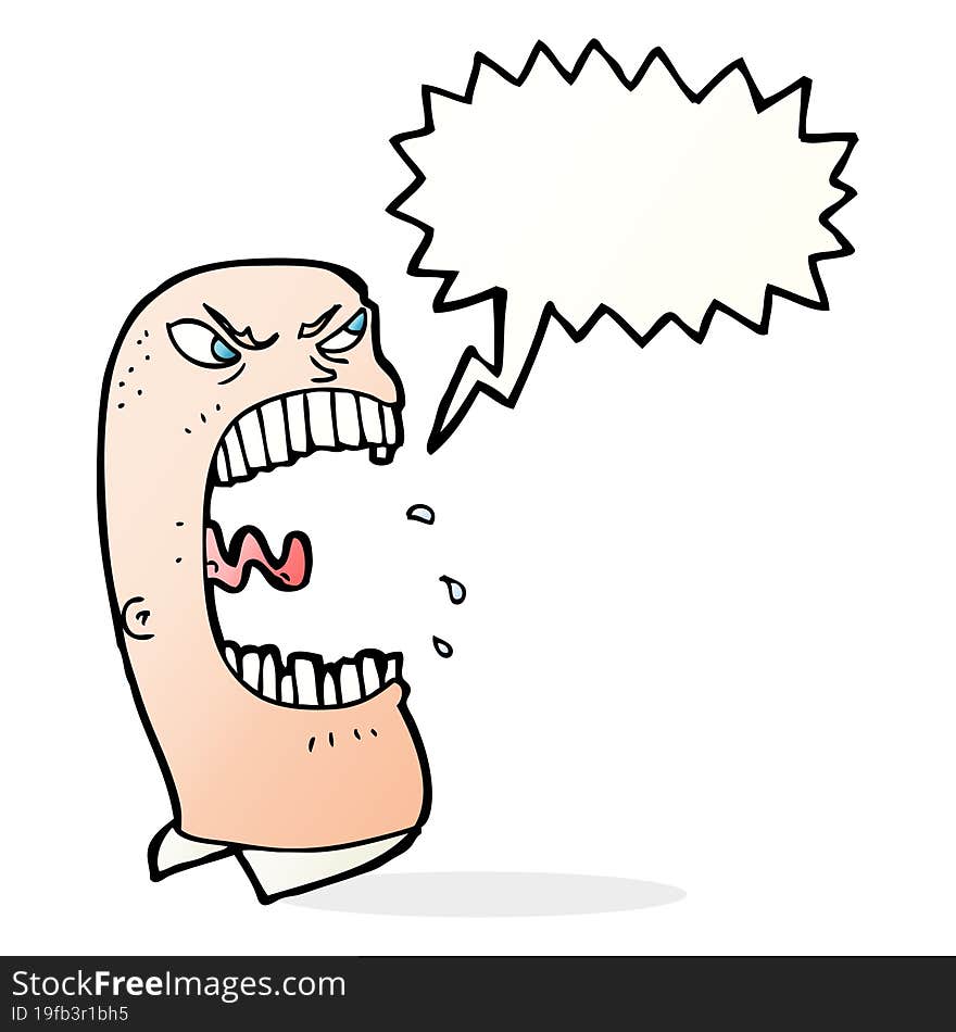 cartoon furious man shouting with speech bubble