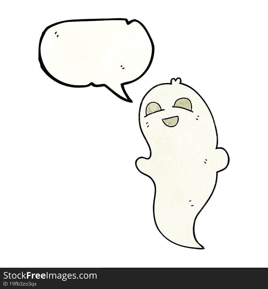 speech bubble textured cartoon halloween ghost