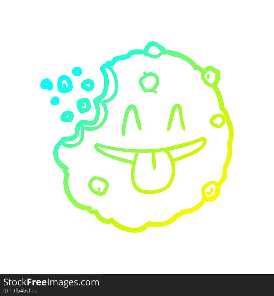 cold gradient line drawing Cartoon cookie