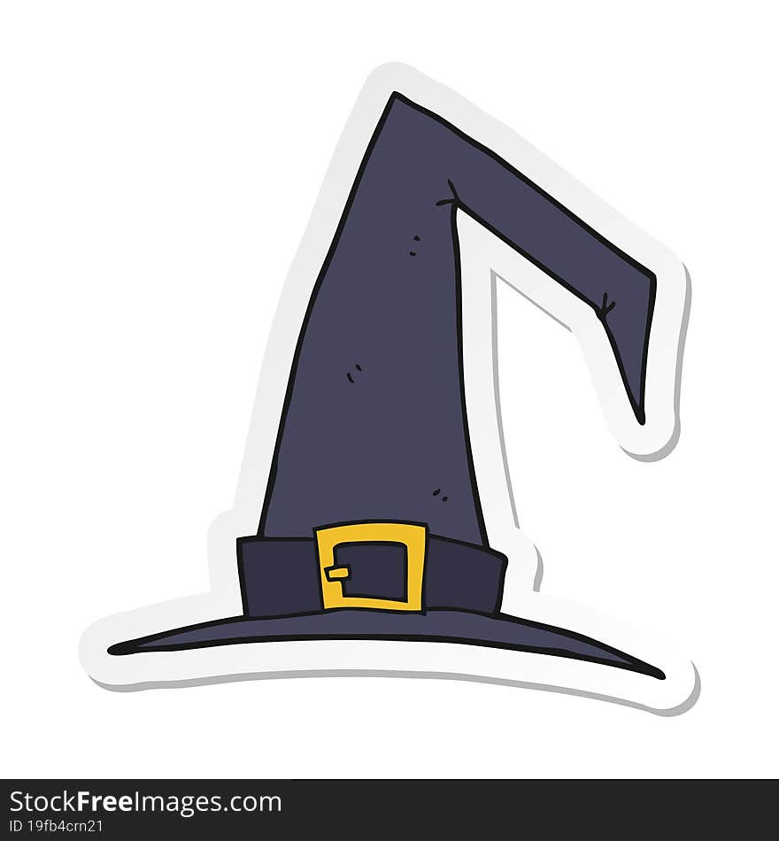 sticker of a cartoon witch hat