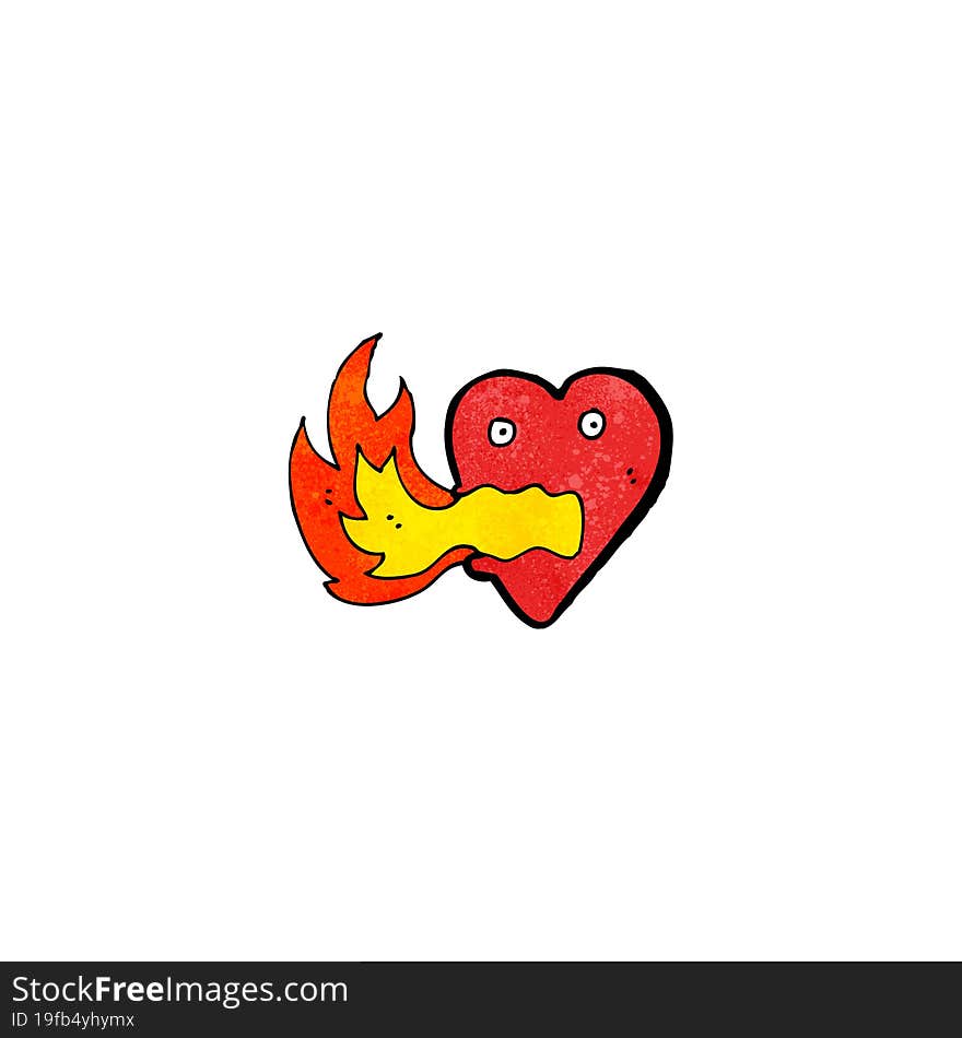 cartoon fire breathing heart