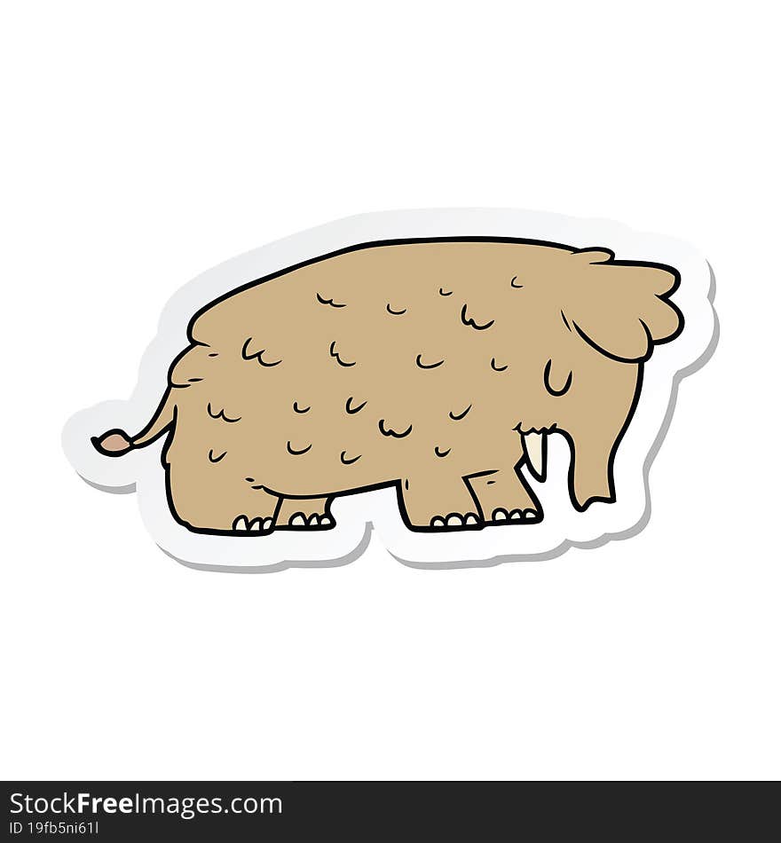 Sticker Of A Cartoon Mammoth