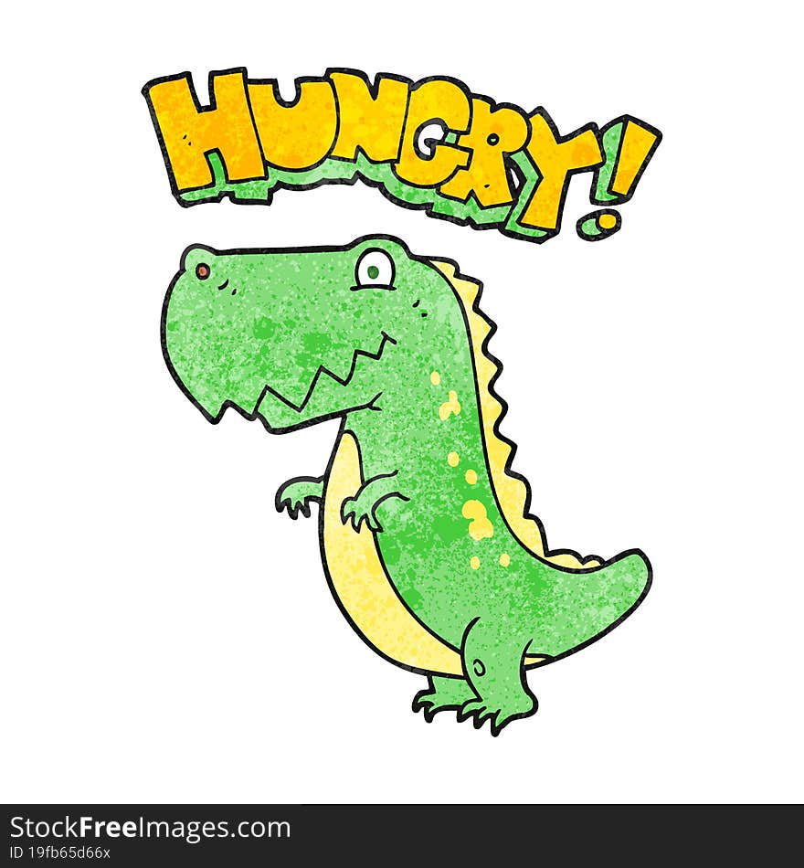 textured cartoon hungry dinosaur