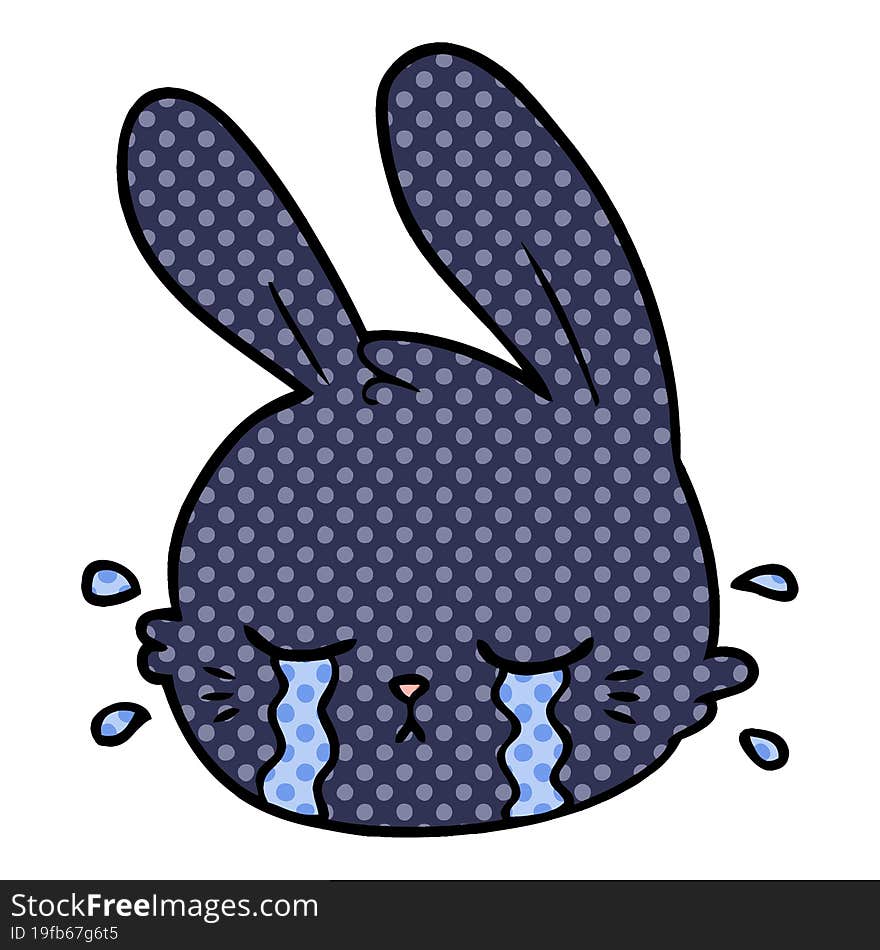 cartoon rabbit face crying. cartoon rabbit face crying